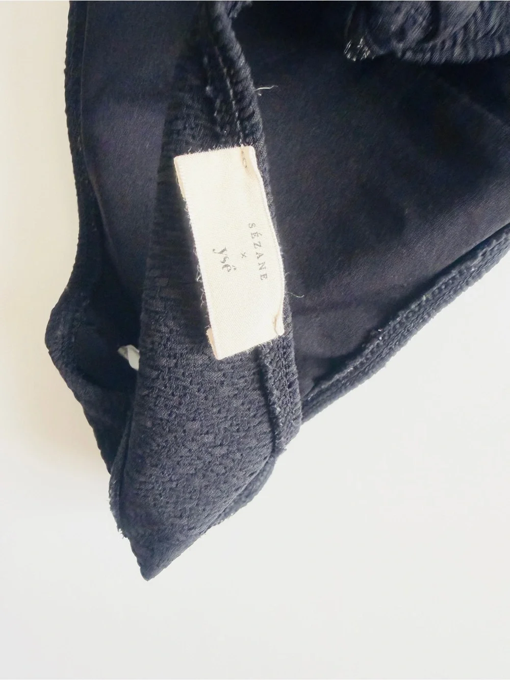 Sezane x Yse US 6 Chanson Dete black triangle knot swim bikini top